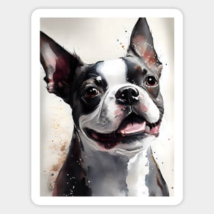 Black and White Boston Terrier Magnet